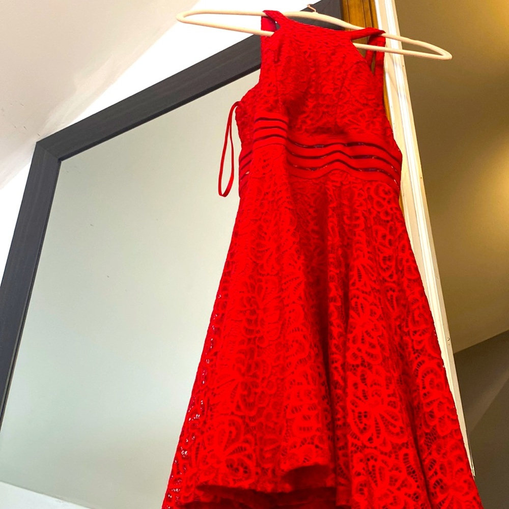 Red city studio lace dress